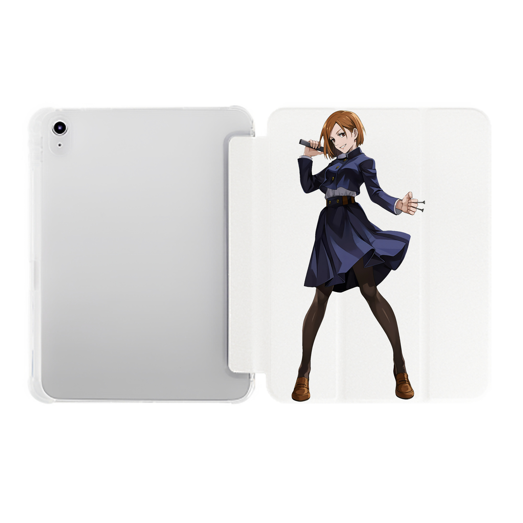 （画像用） 呪術廻戦 Jujutsu Kaisen IPad ケース ペン収納付き 三つ折りスタンド PUレザー×シリコン 対応機種9.5/10.5/10.9インチ